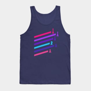 Cyberpunk Neon Chess Pieces Tank Top